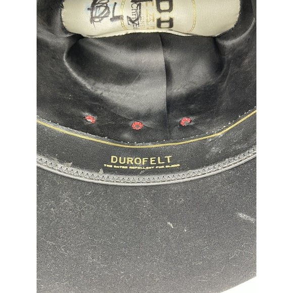 Eddy Brothers Black Felt Cowboy Hat Durofelt 6 5/8 Good Used Condition - Picture 2 of 13